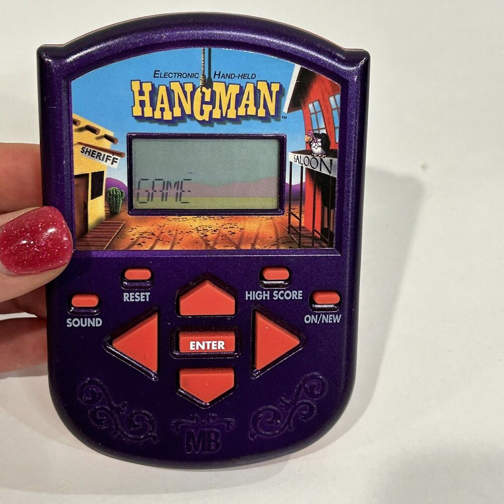 Vintage HANGMAN Handheld Electronic Game Hasbro Milton Bradley Works Tested